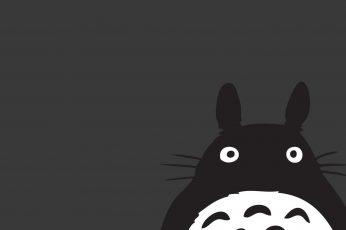 My Neighbor Totoro wallpaper, anime, Studio Ghibli, gray, minimalism