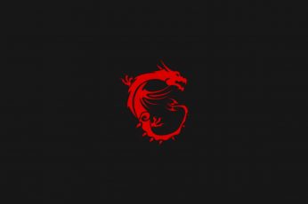 Red dragon digital wallpaper, MSI, simple, minimalism, computer