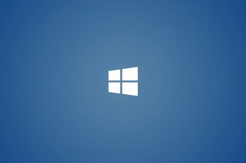 Minimalism wallpaper, technology, blue, logo, Windows 10