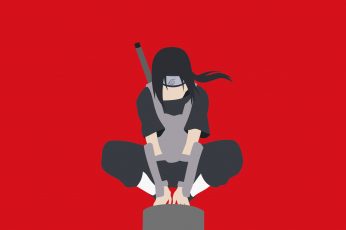 Ninja wallpaper, anime, Naruto Shippuuden, minimalism, Uchiha Itachi