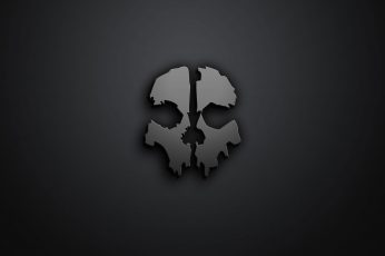 Gray skull symbol wallpaper, minimalism, Call of Duty