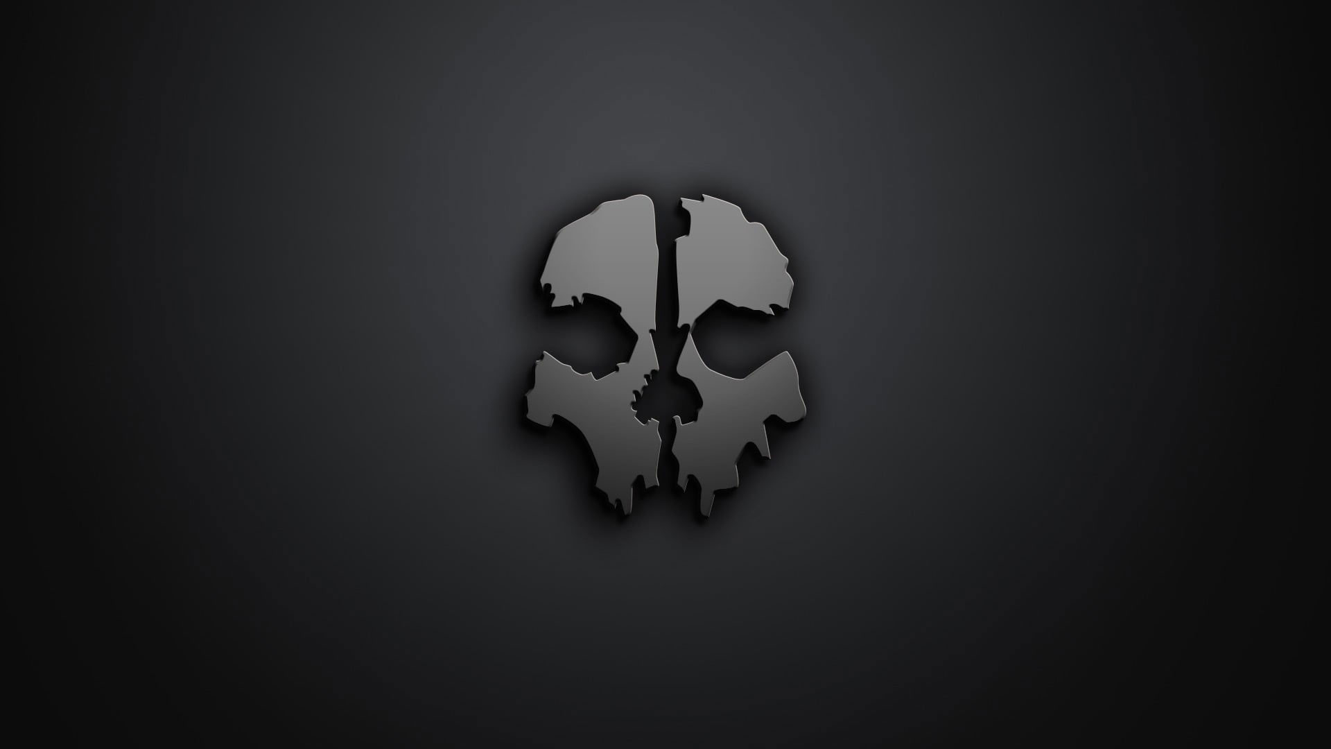 Gray skull symbol wallpaper, minimalism, Call of Duty