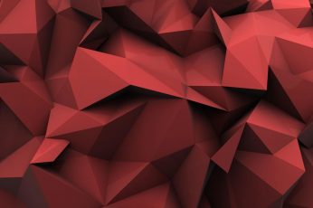Red and black origami wallpaper, minimalism, low poly, abstract