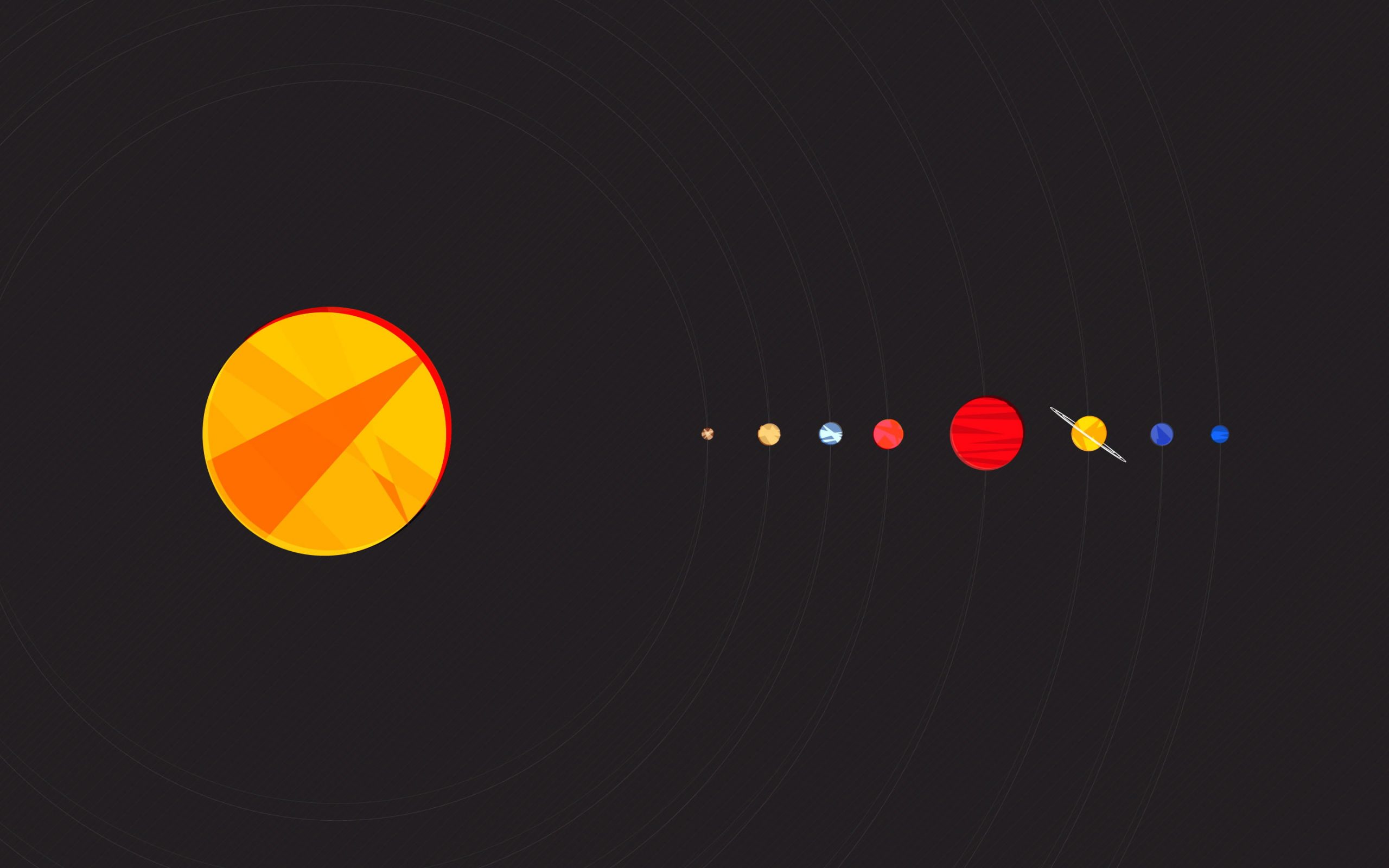Solar system wallpaper, simple background, minimalism, Sun