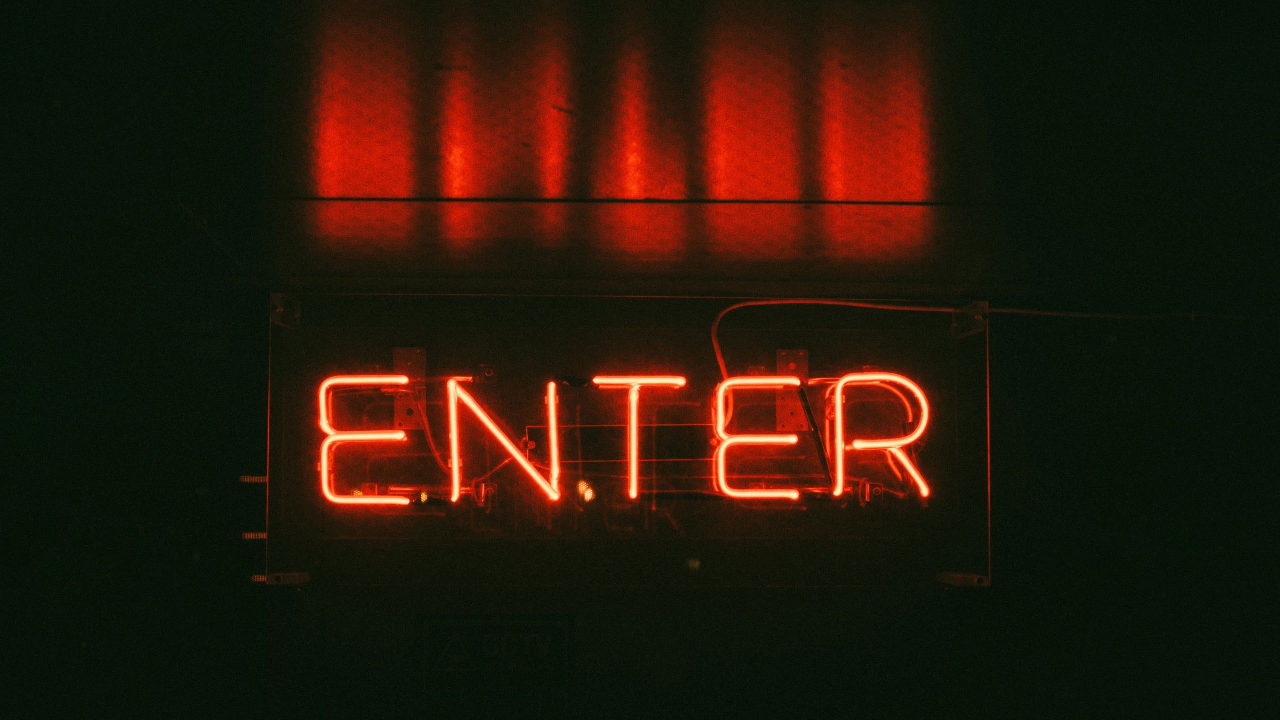 Red Enter neon light signage wallpaper, photography, signs