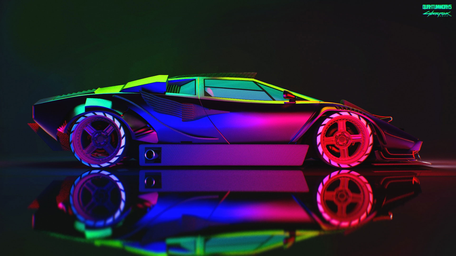 Lamborghini Neon wallpaper, Machine, Car, Art, Countach, Rendering
