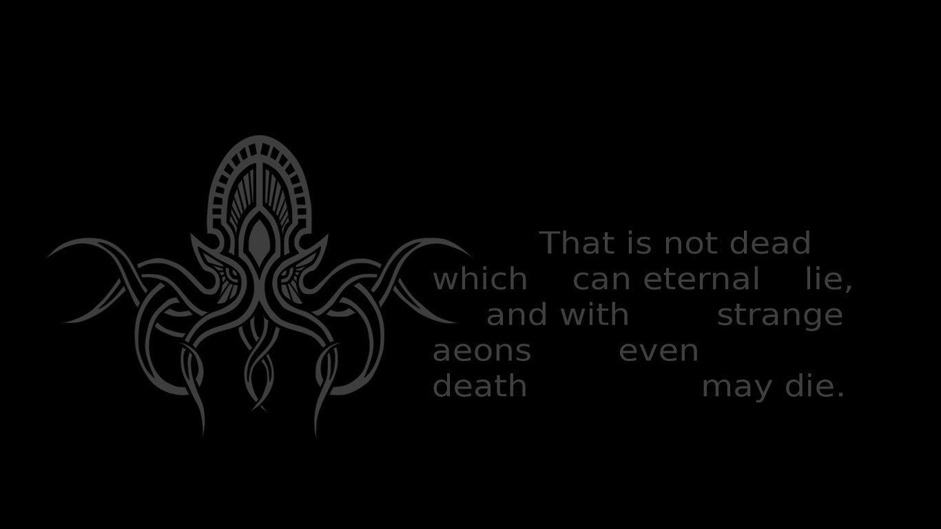 H. P. Lovecraft wallpaper, Cthulhu, quote