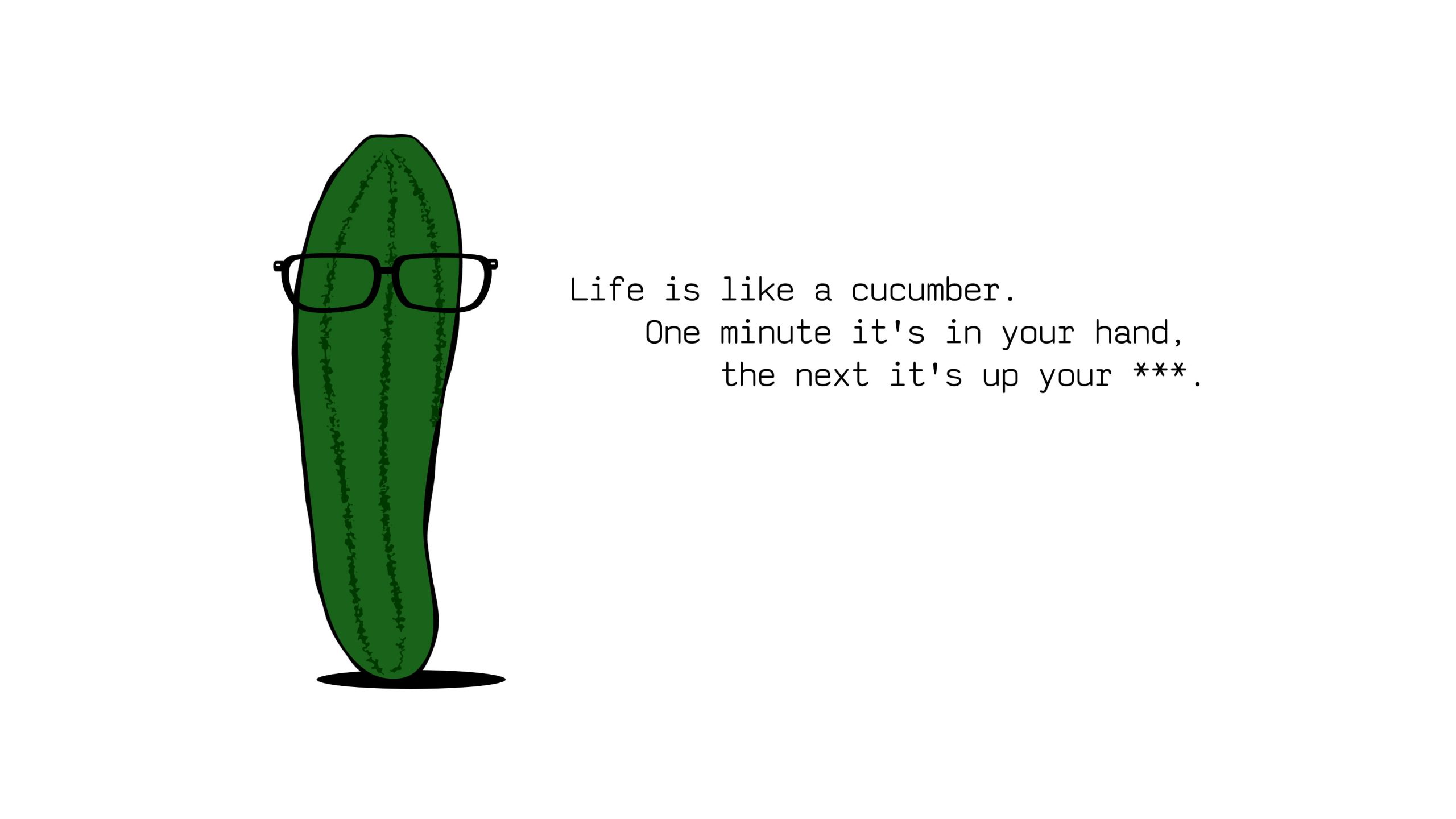 Cucumbers wallpaper, quote, simple