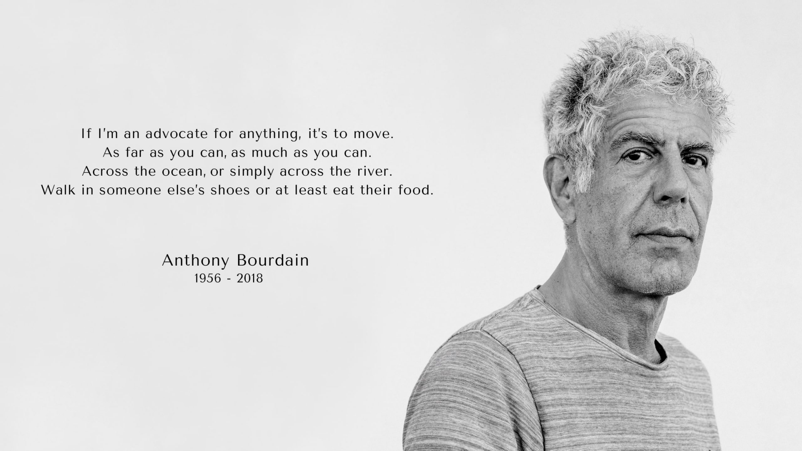 Anthony Bourdain quote wallpaper, celebrity, Chef, headshot, portrait