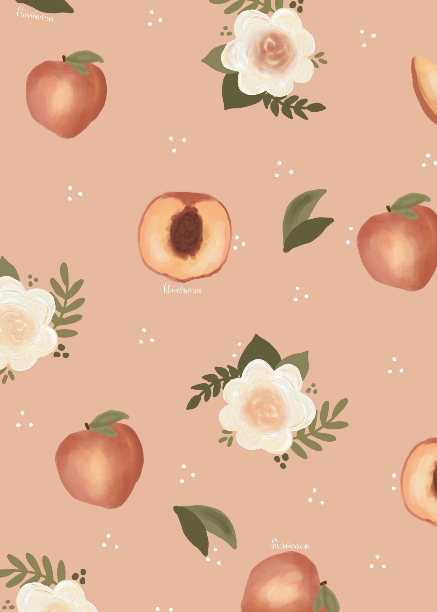 Peach food Aesthetic Wallpaper