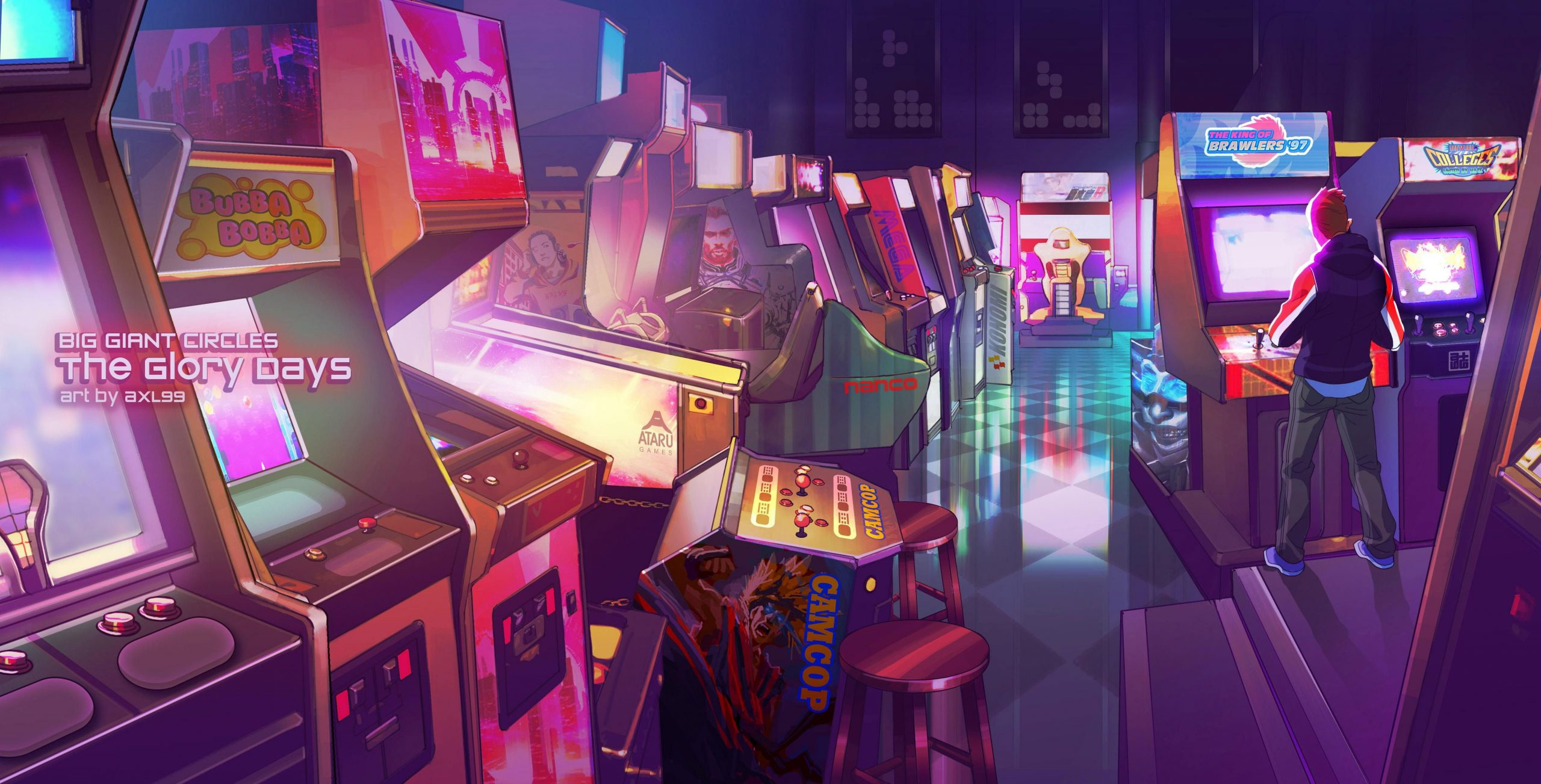 Wallpaper Arcade Machine Lot, Retro Games, Dark, Video Games - Wallpaperforu