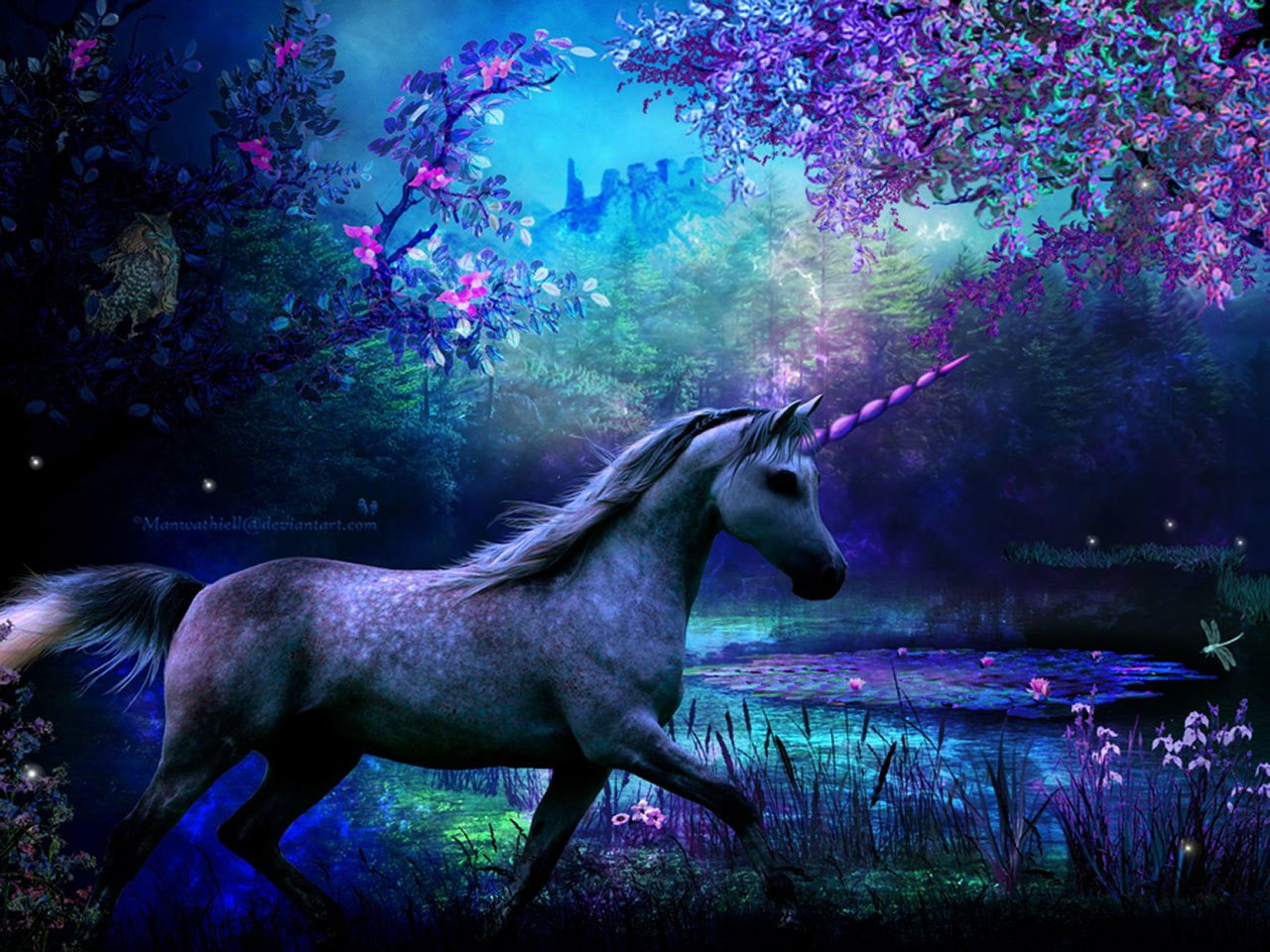 Wallpaper Fantasy Animals, Unicorn 1280x960px (720p)