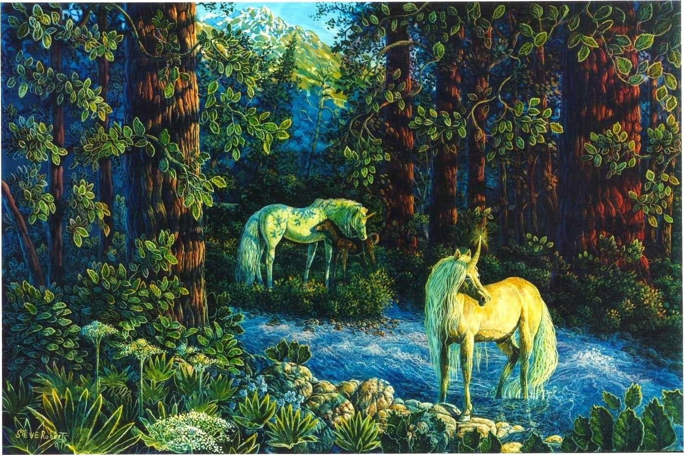 Wallpaper Fantasy Animals, Unicorn, Tree, Plant, Growth
