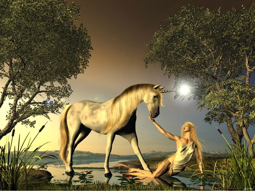 Wallpaper Fantasy Cgi Unicorns Horses 1024x769 Animals