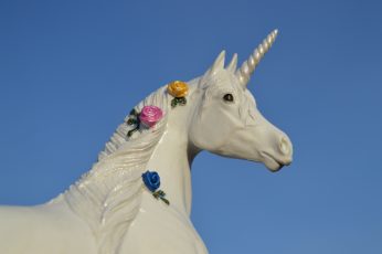 Wallpaper Gray Unicorn Statue, Horse