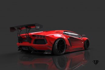 Wallpaper Red And Black Sports Coupe, Lamborghini
