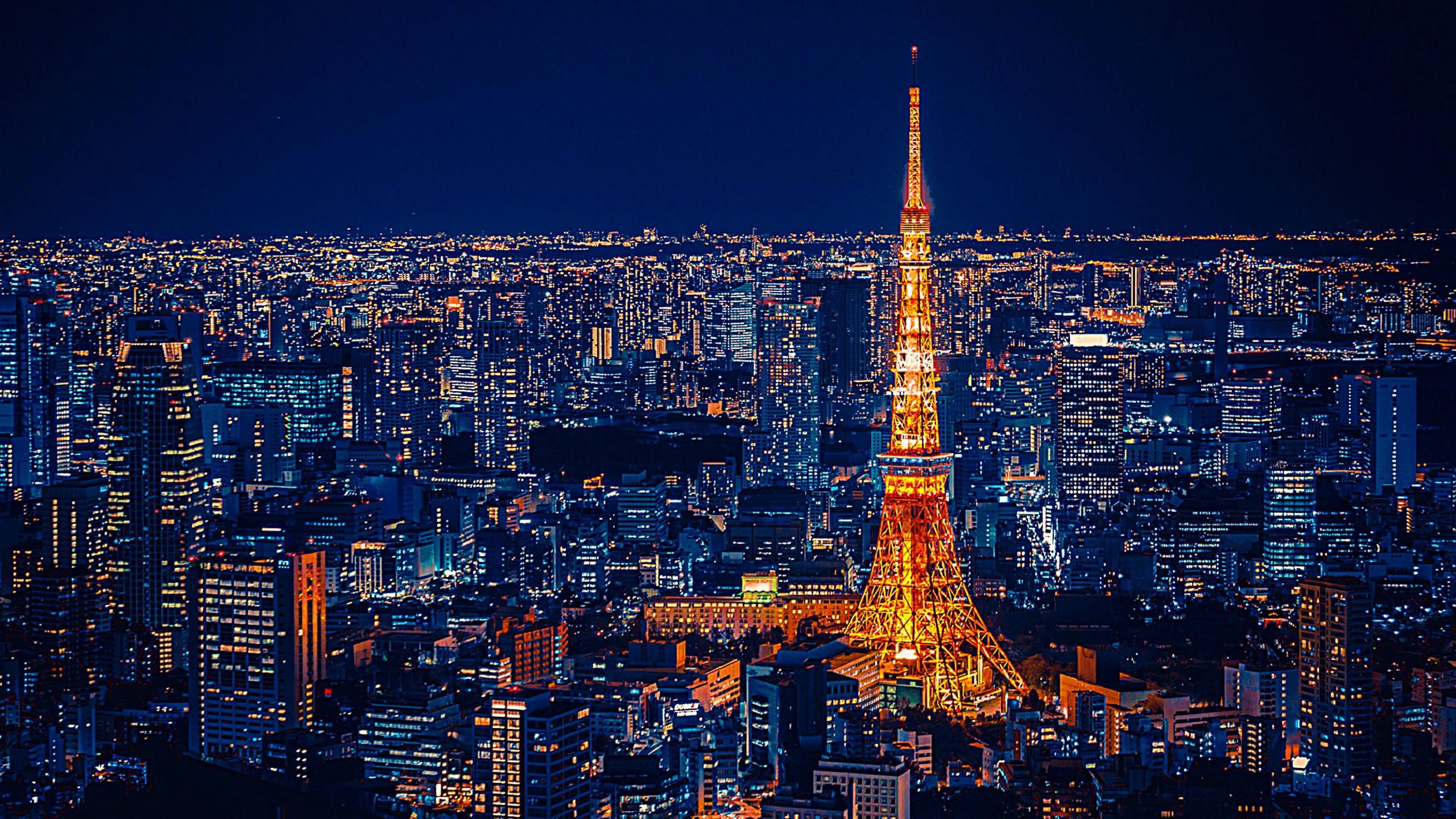 Wallpaper Tokyo Tower, City Lights, Cityscape, Night Light