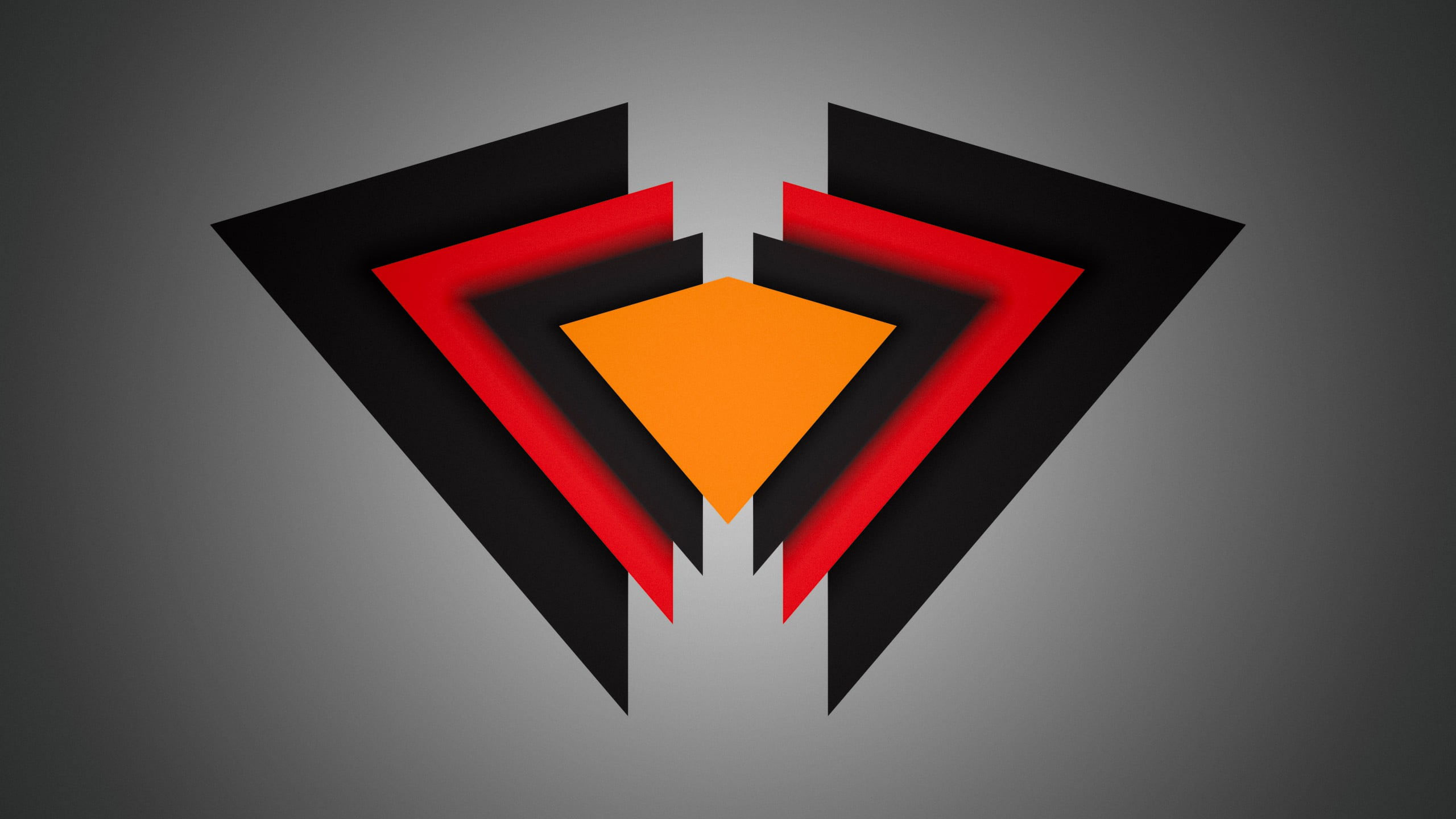 Red, orange, and black logo wallpaper, triangle