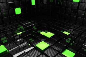 Black and green cube wallpaper, abstract, CGI