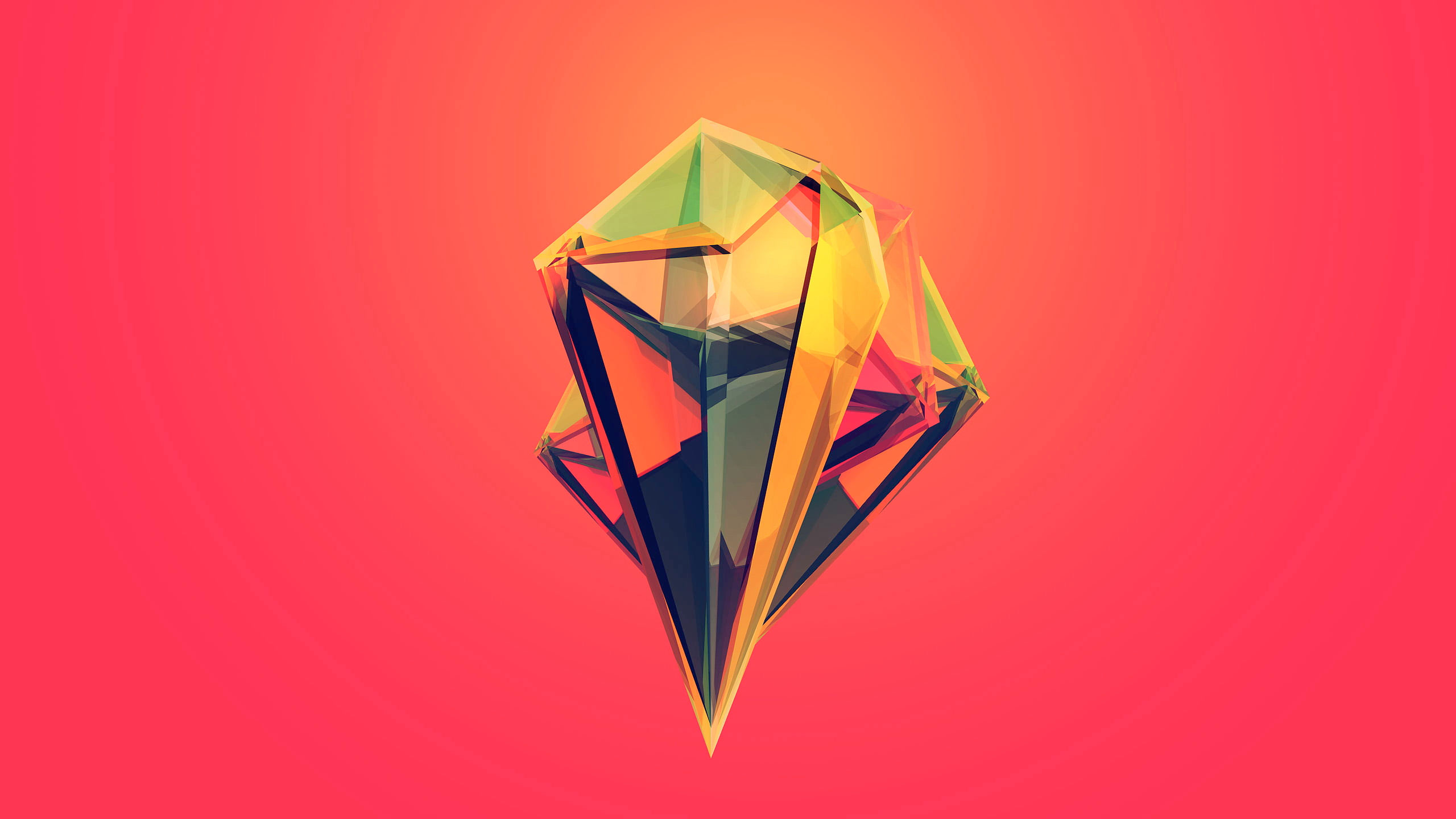 Yellow and red diamond logo wallpaper