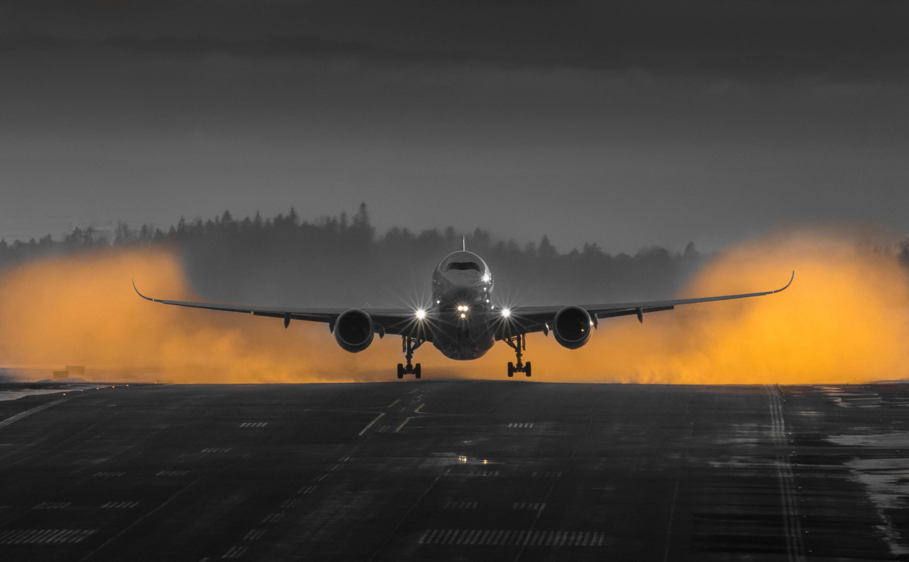 Wallpaper Airbus A350, Gray Airplane, Motors, Finnair, City, City