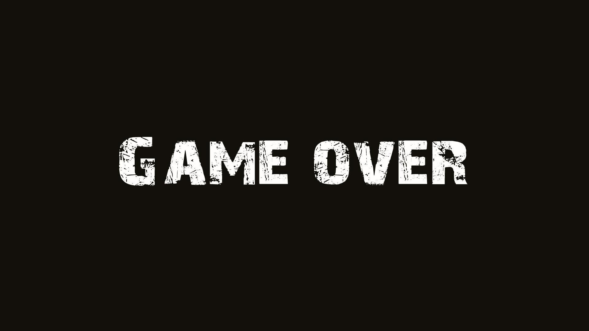 Wallpaper Black Background With Game Over Text Overlay