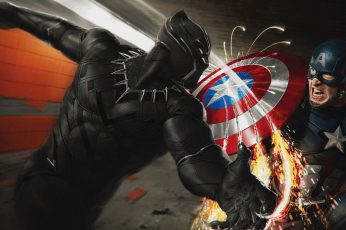 Wallpaper Captain America Illustration, Marvel Black Panther