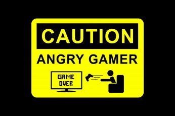 Wallpaper Caution Angry Gamer