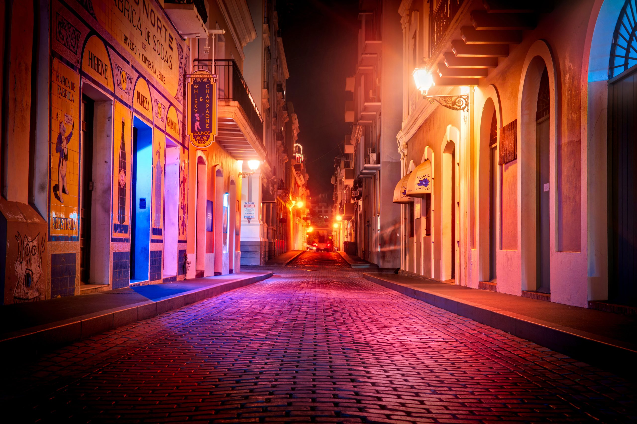 Wallpaper City Street During Night, San Juan, San Juan