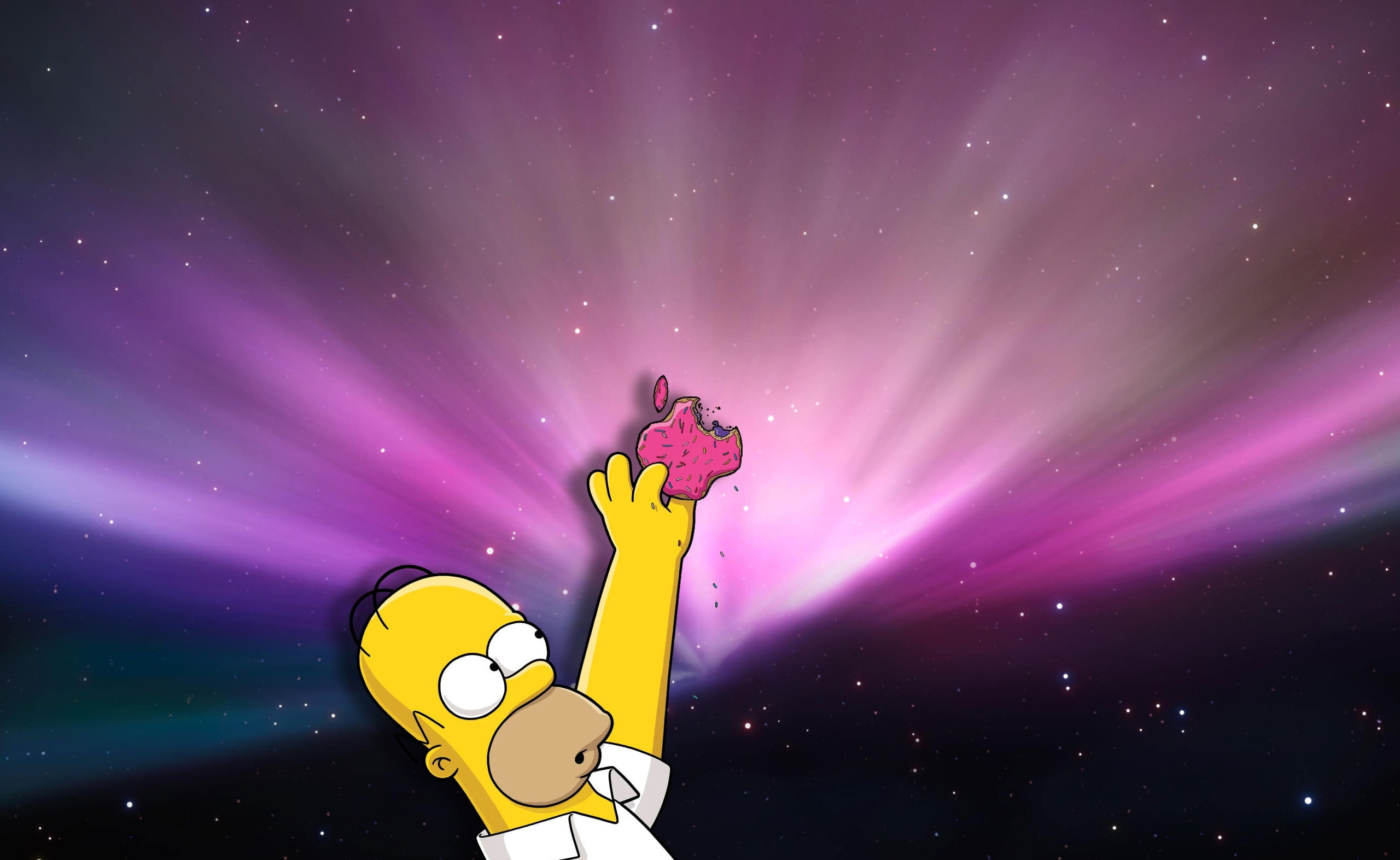 Wallpaper Homer Loves Donuts, Bart Simpson Holding Apple