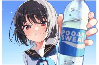 Wallpaper Lofi Anime Girls, School Uniform, Water