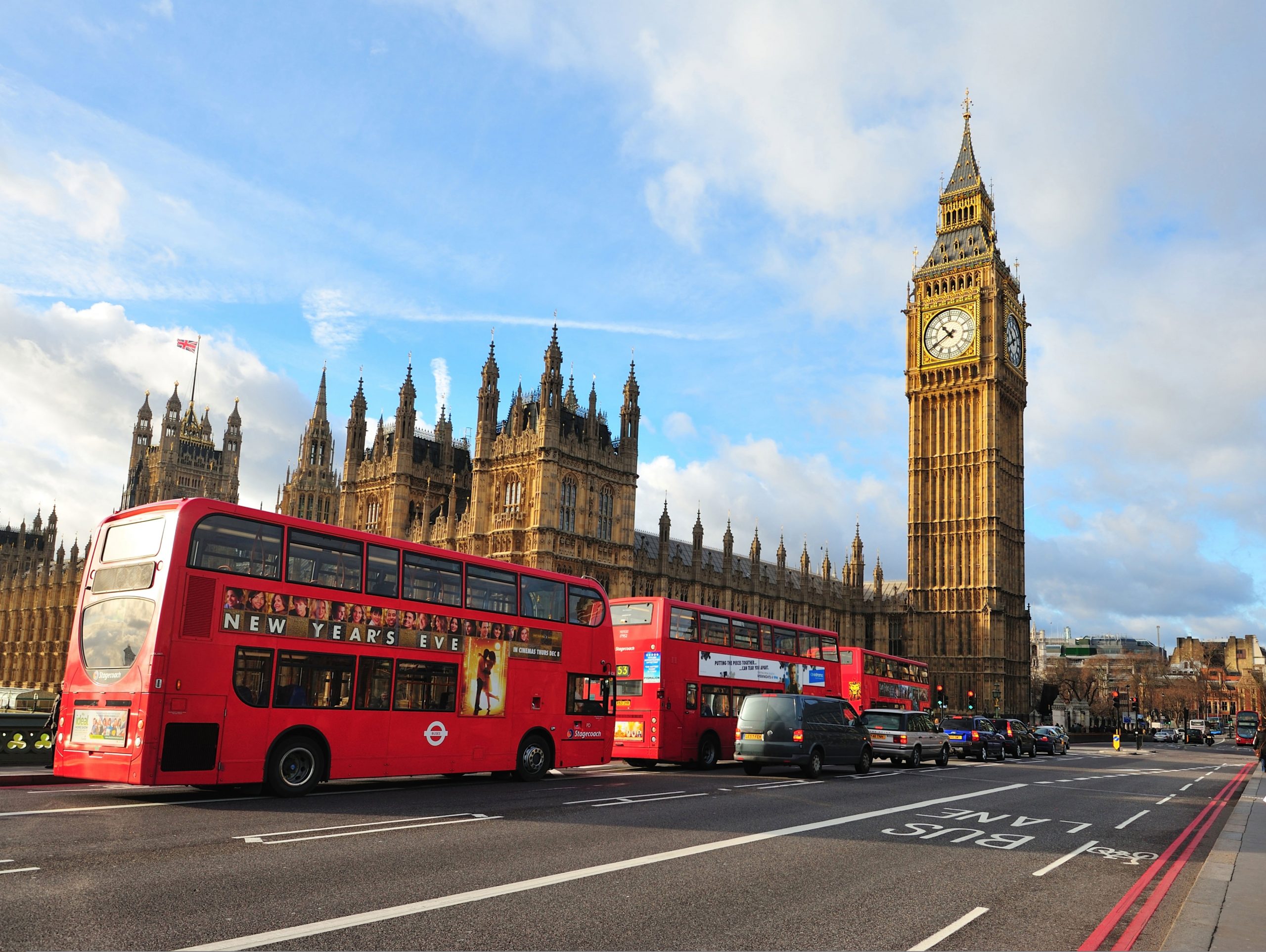 Wallpaper Palace Of Parliament, London, City, Street, Bus