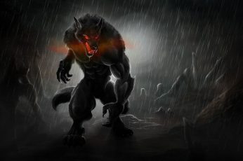 Wallpaper Werewolf Illustration, Werewolves, Dark