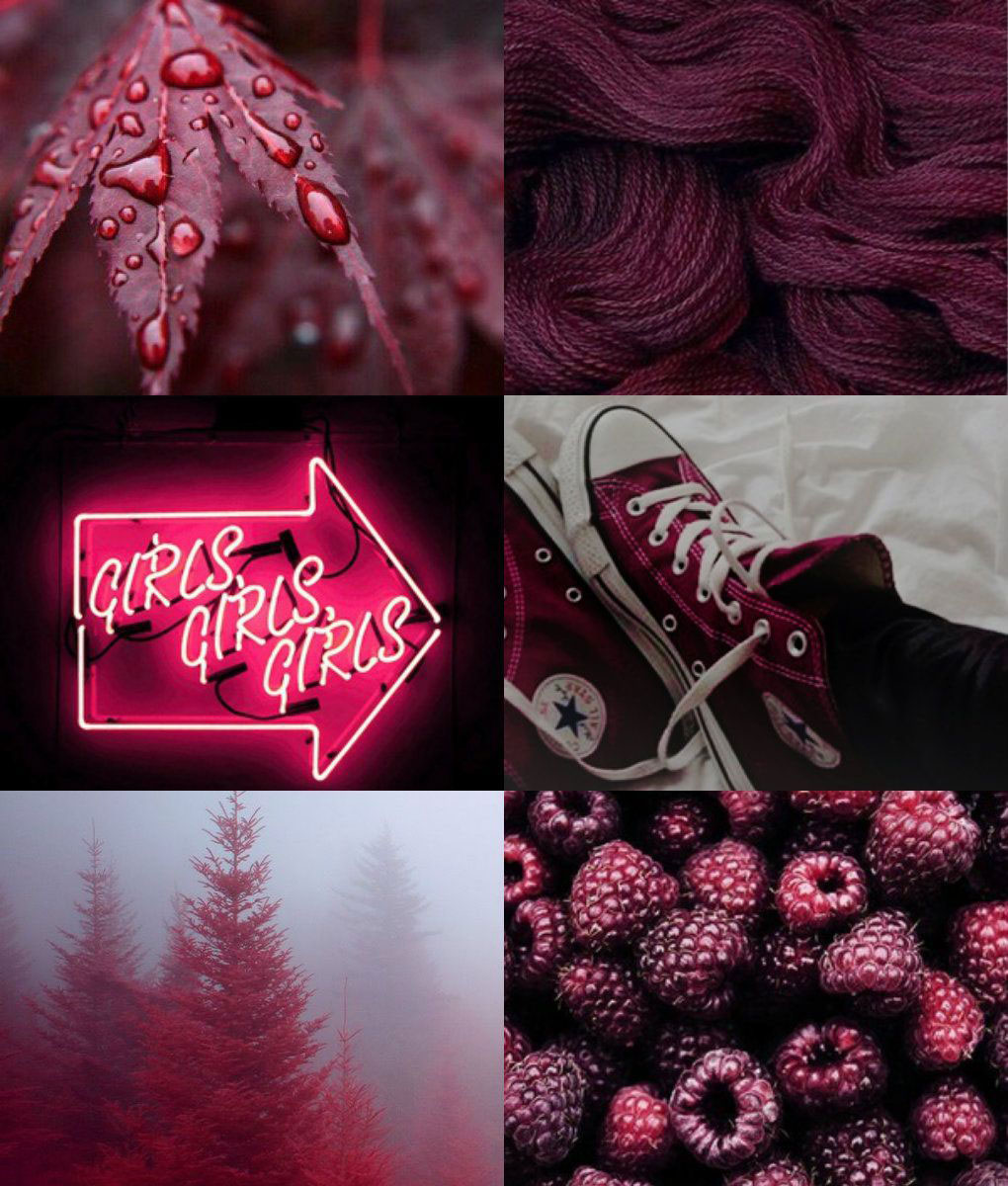 Maroon Aesthetic Wallpaper Collage