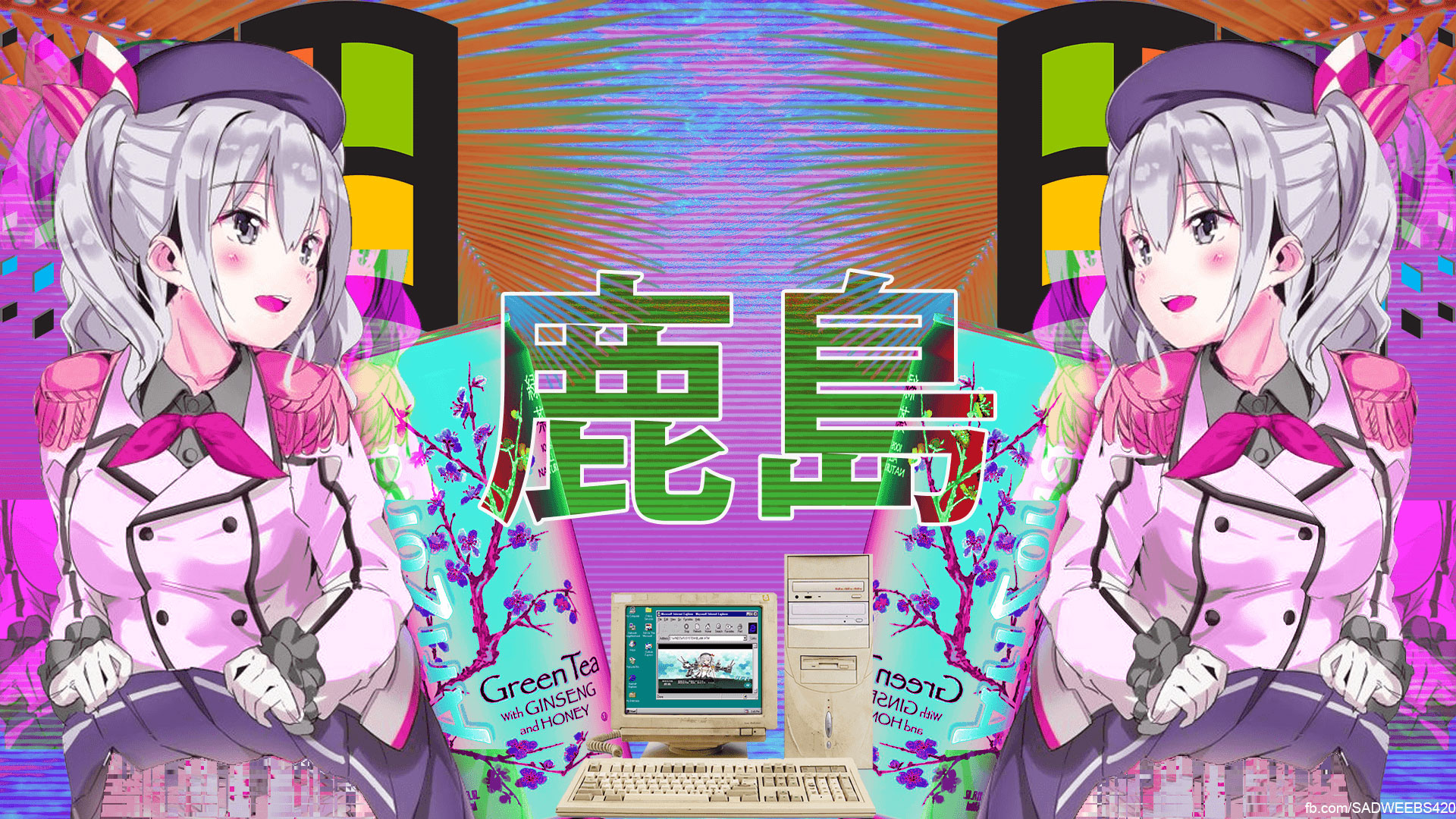 Vaporwave Retro Anime Aesthetic Desktop Wallpaper - Wallpaperforu