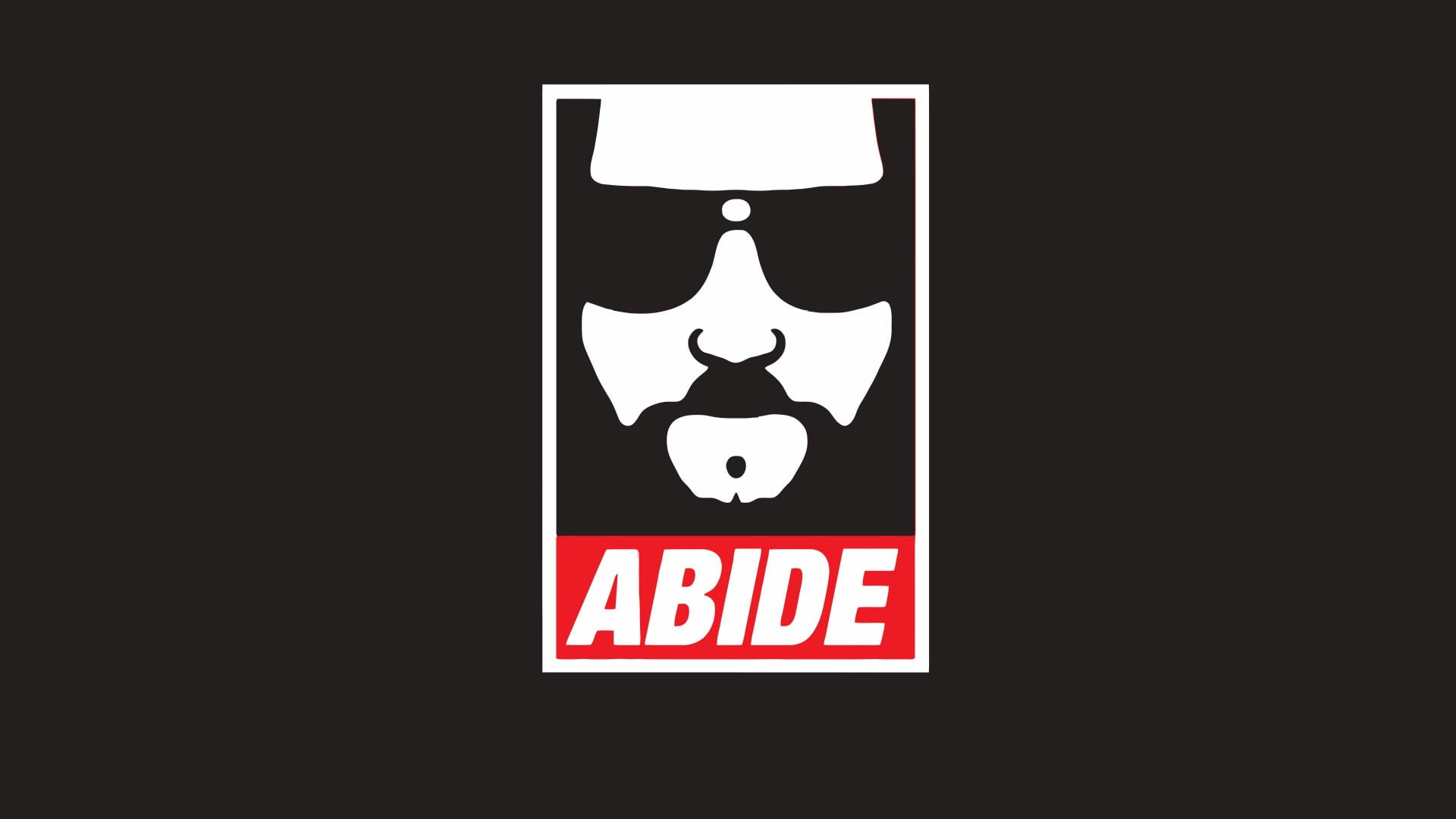 Wallpaper Abide Logo, Minimalism, Brown Background