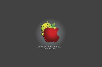 Wallpaper Android And Apple, Android Logo, Funny, Apple Logo