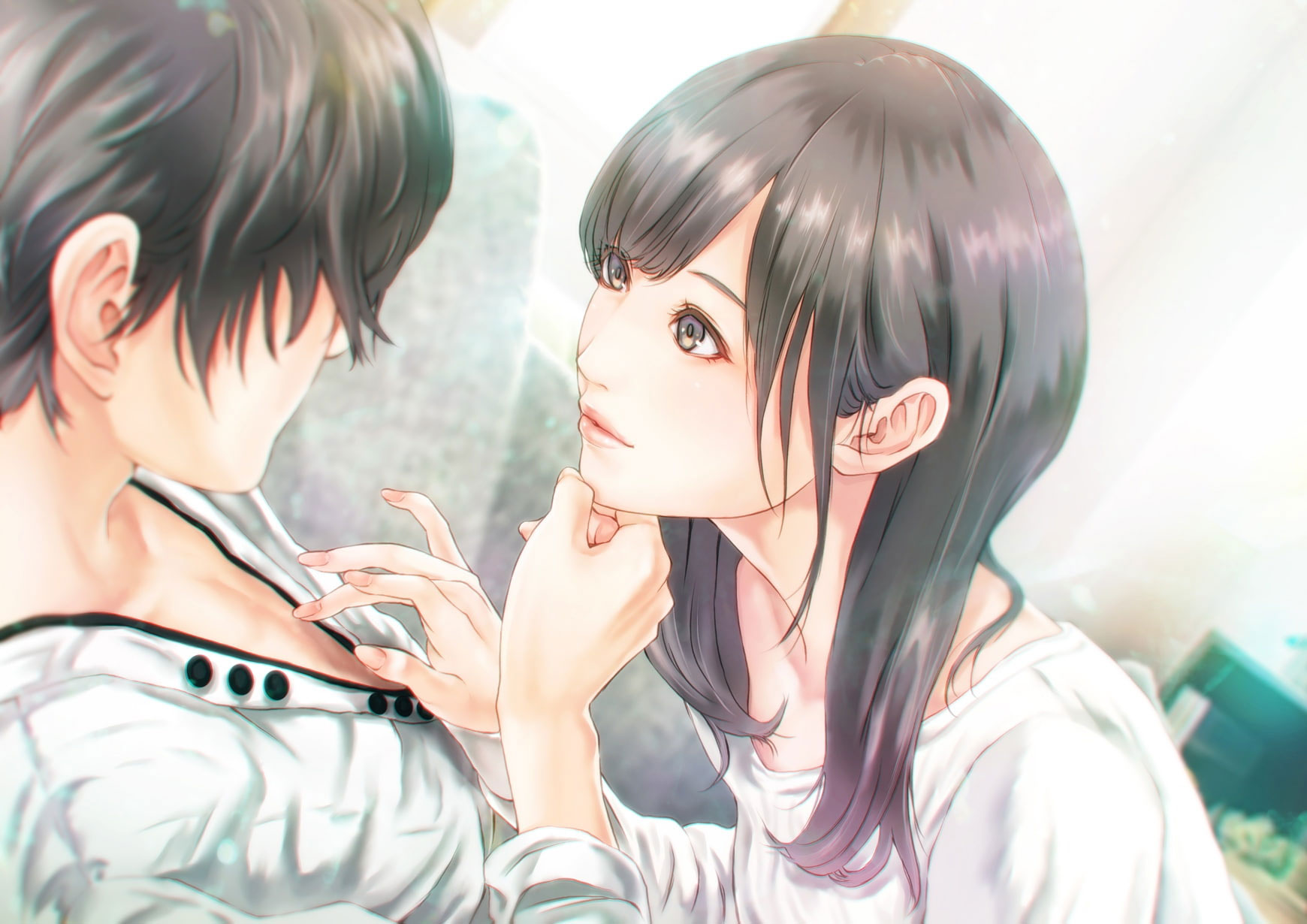 Wallpaper Anime Couple, Romance, Semi Realistic, Cute
