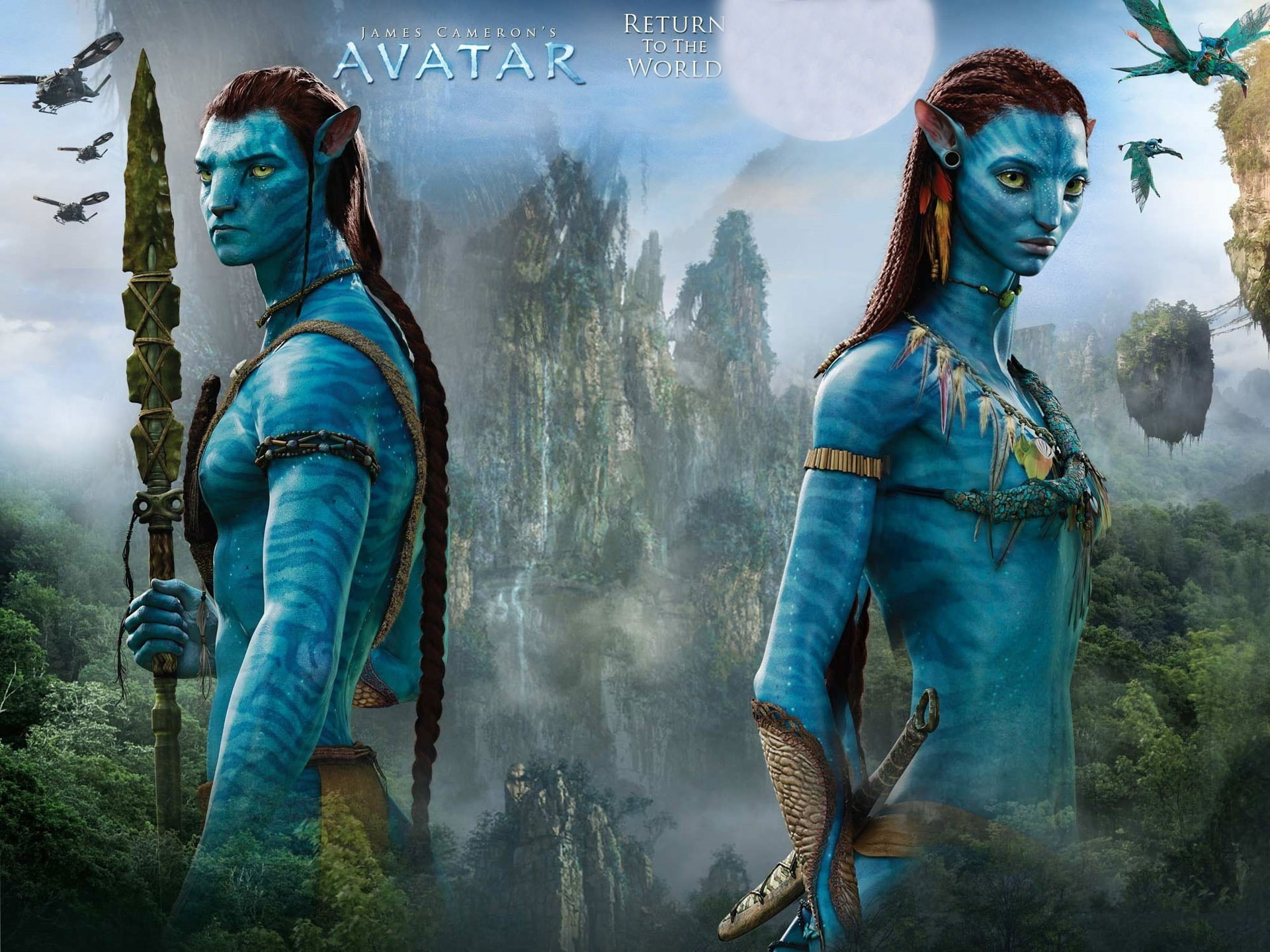 Wallpaper Avatar, Blue Skin, James Cameron's Movie