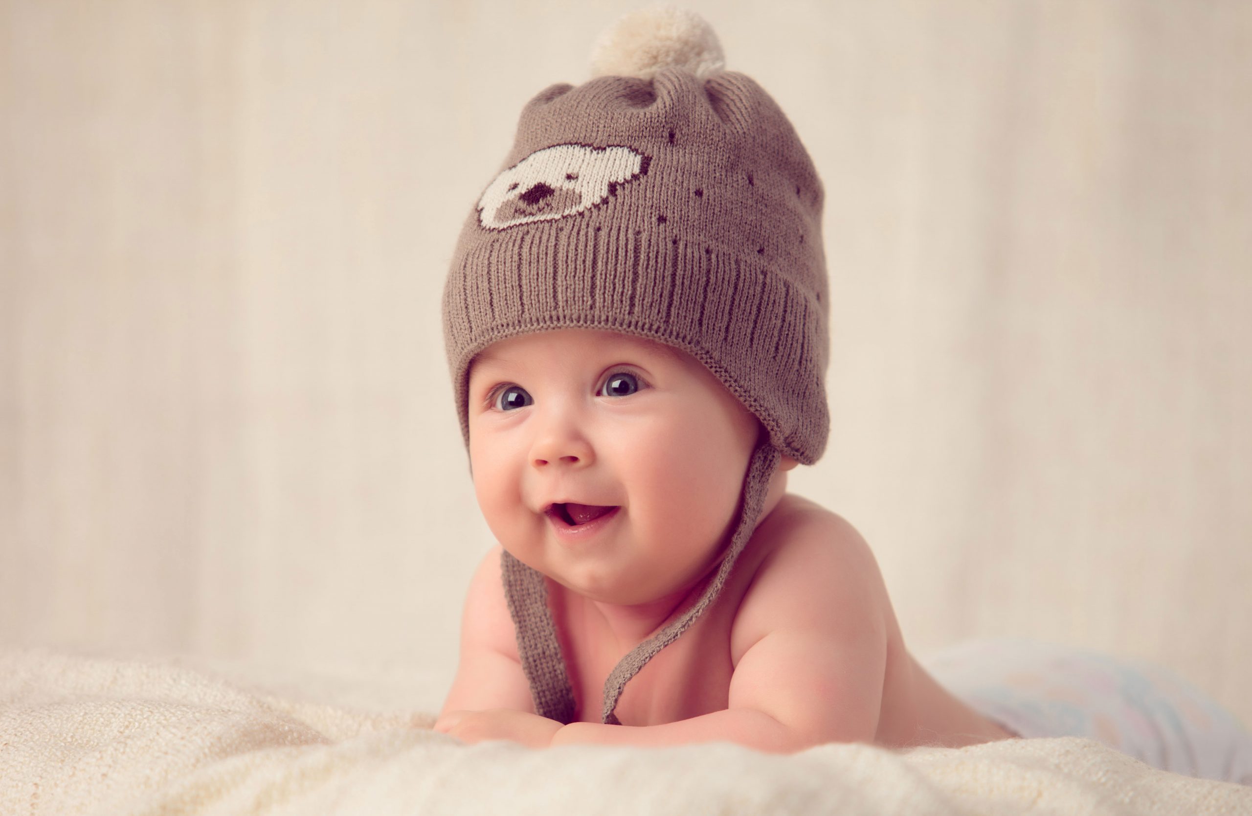 Wallpaper Babys Gray And White Knit Cap, Child, Face