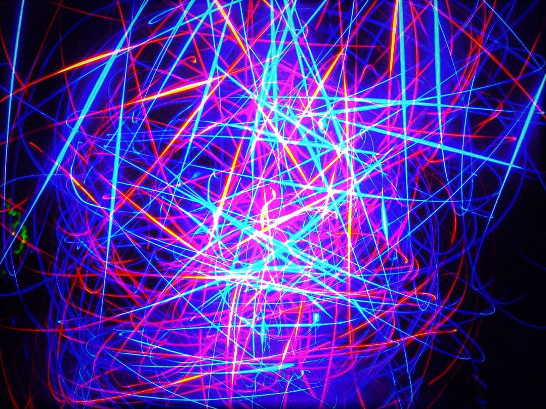 Wallpaper Blue And Red Led Light, Abstract, Colorful, Neon