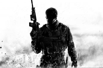 Wallpaper Call Of Duty Modern Warfare Cod Soldier Bw Hd