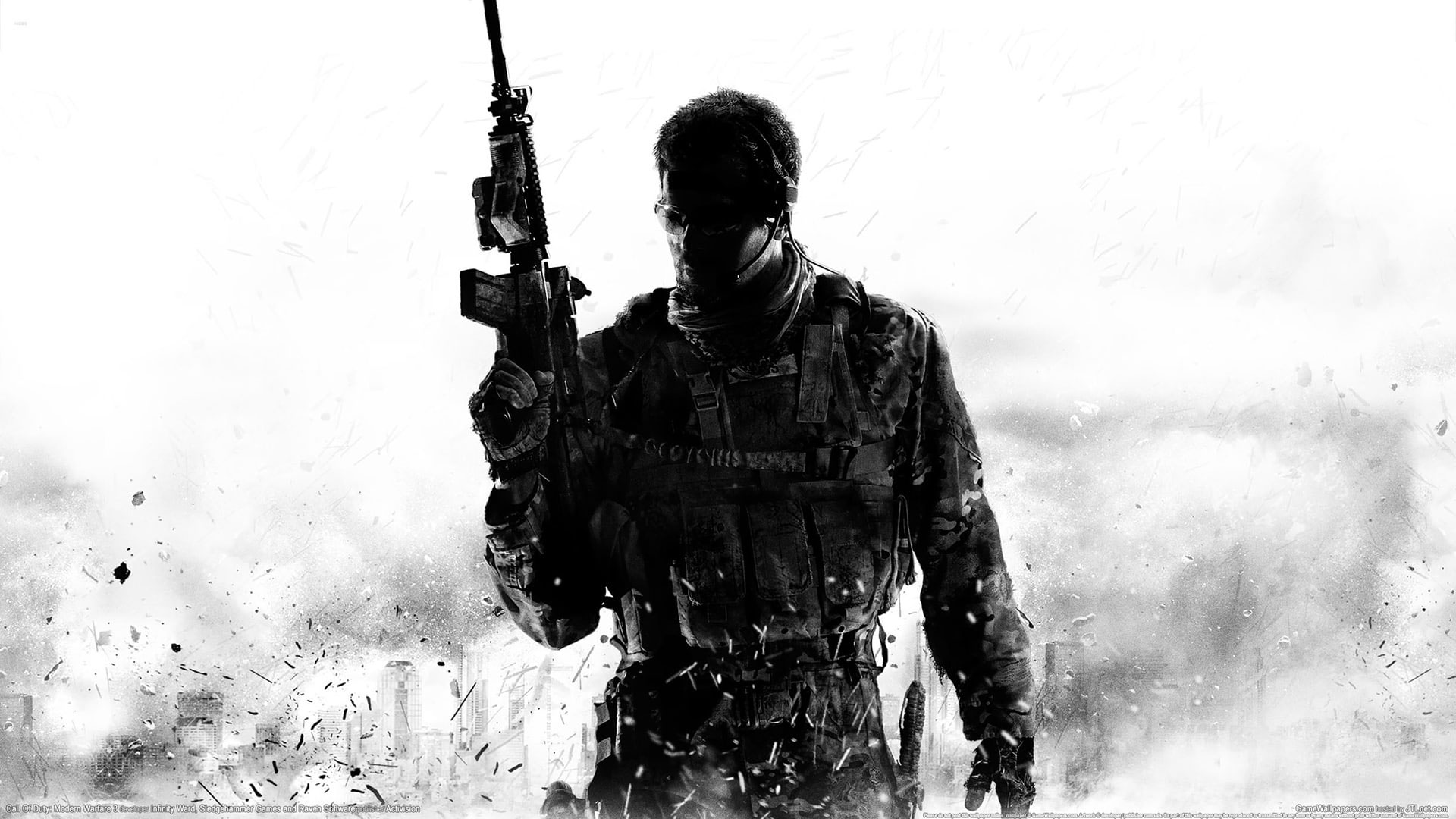 Wallpaper Call Of Duty Modern Warfare Cod Soldier Bw Hd - Wallpaperforu