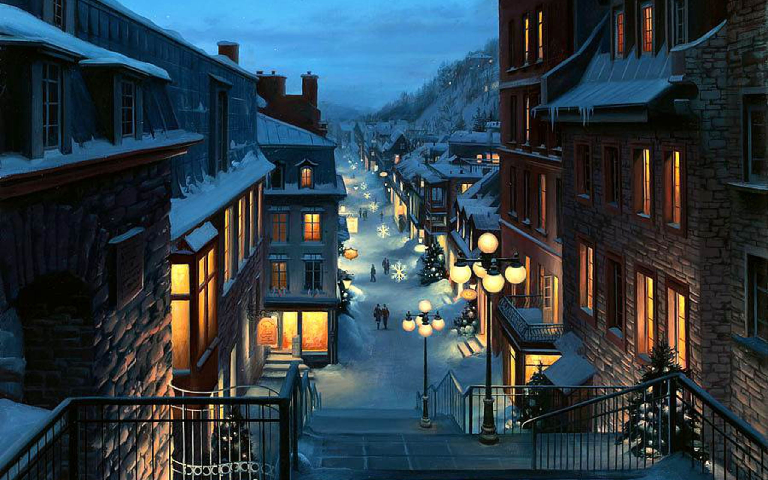 Wallpaper Canada, Christmas, City, Landscape, Lushpin