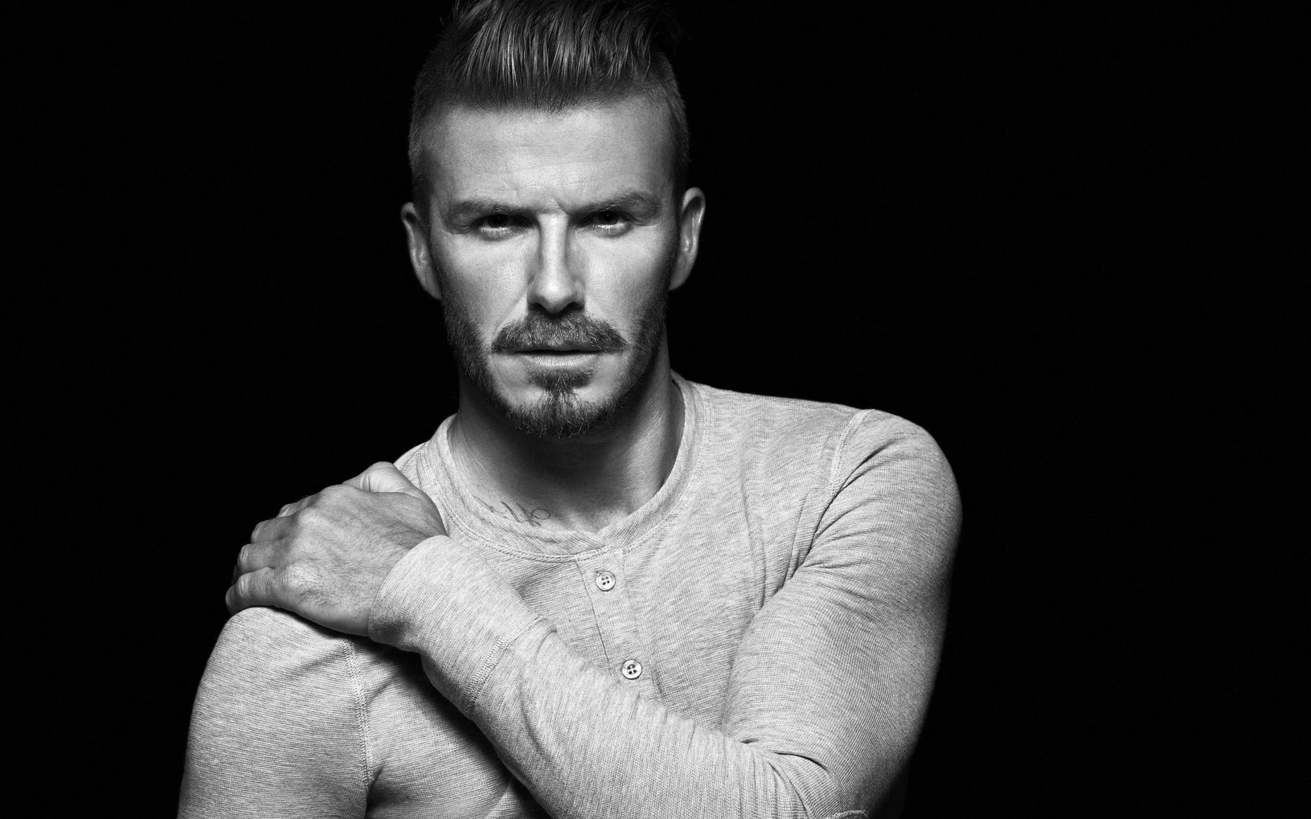 Wallpaper David Beckham, Football Player, Bw, Black And White