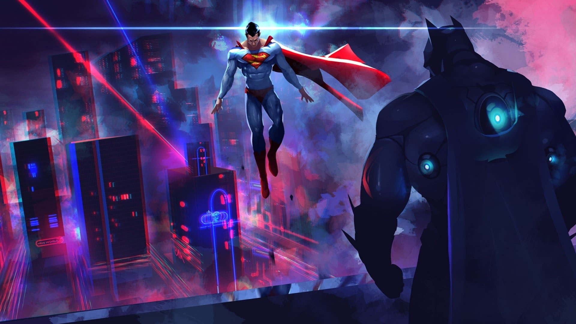 Wallpaper Dc Comics Superman Vs Batman Illustration