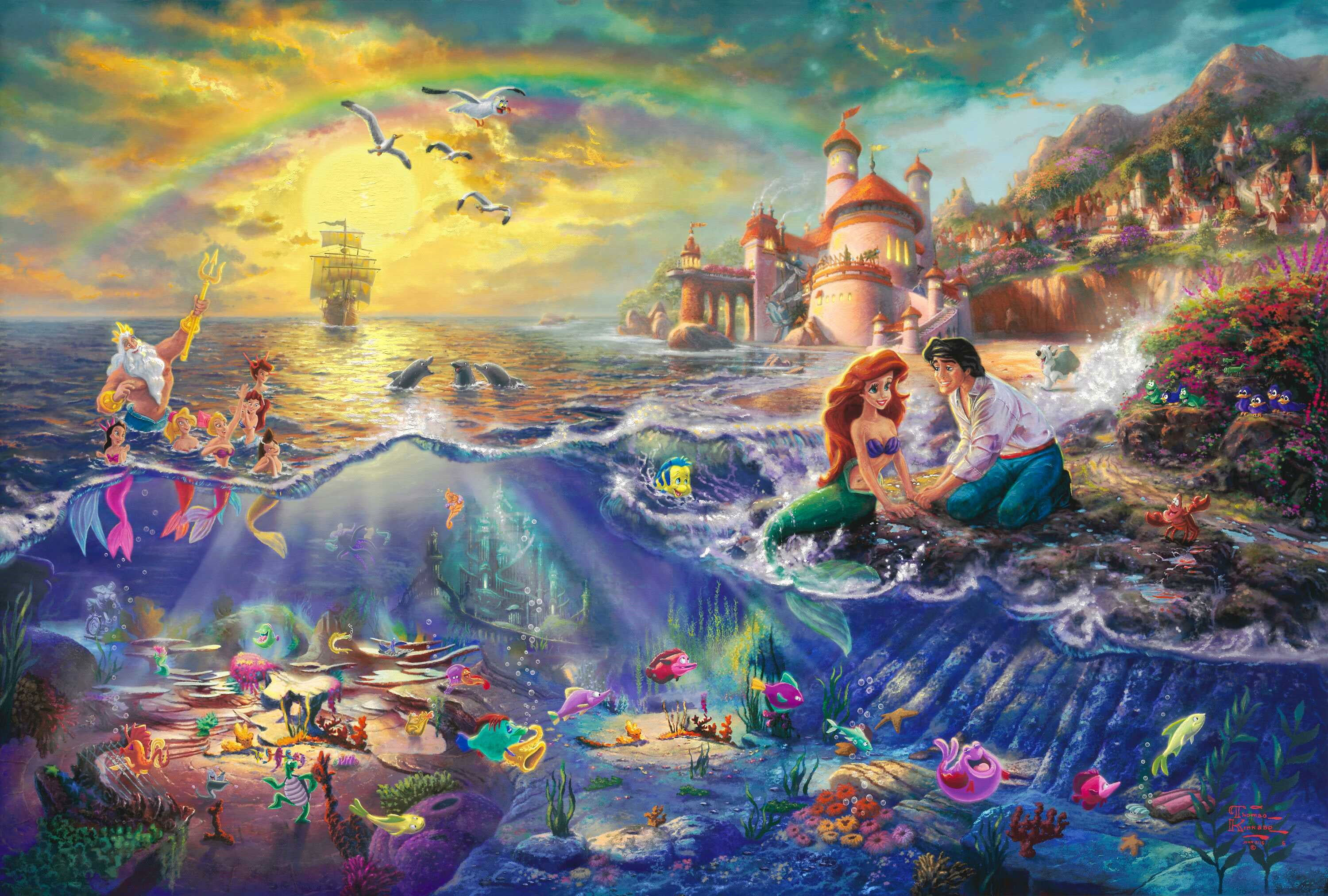 Wallpaper Disney Little Mermaid Wallpaper, Castle, Cartoon - Wallpaperforu