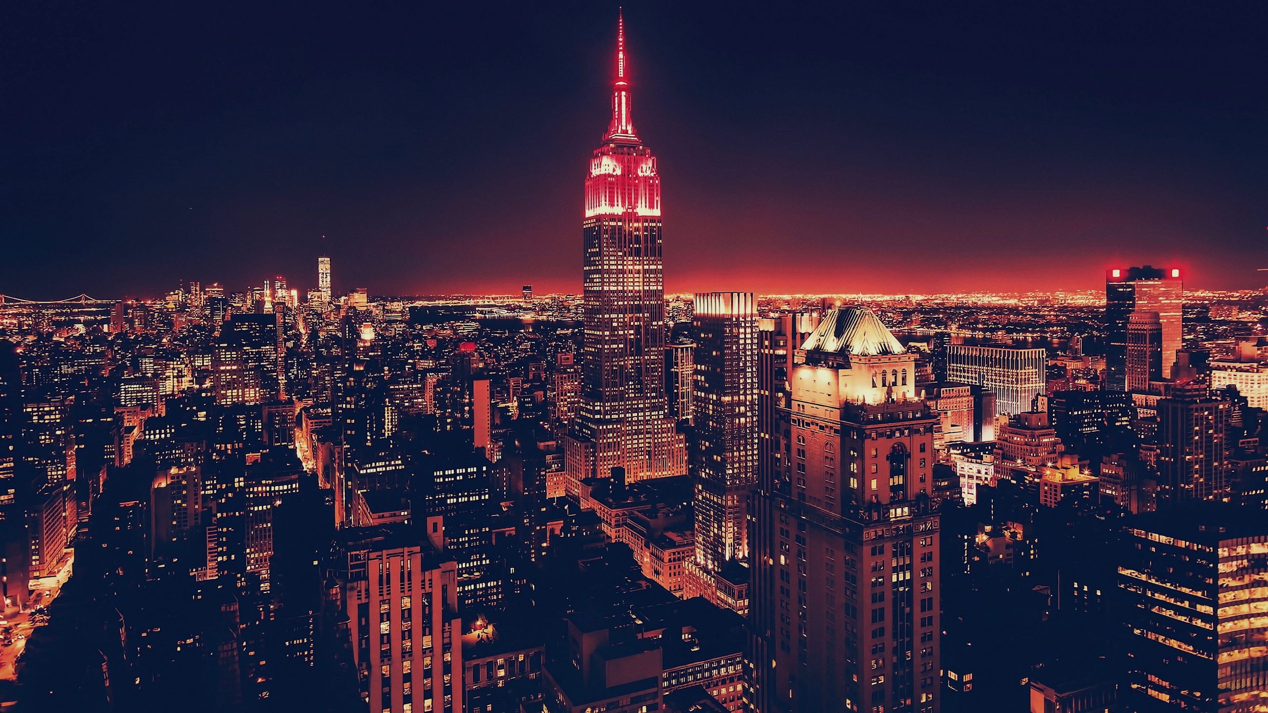Wallpaper Empire State Building, Cityscape, Usa, Night
