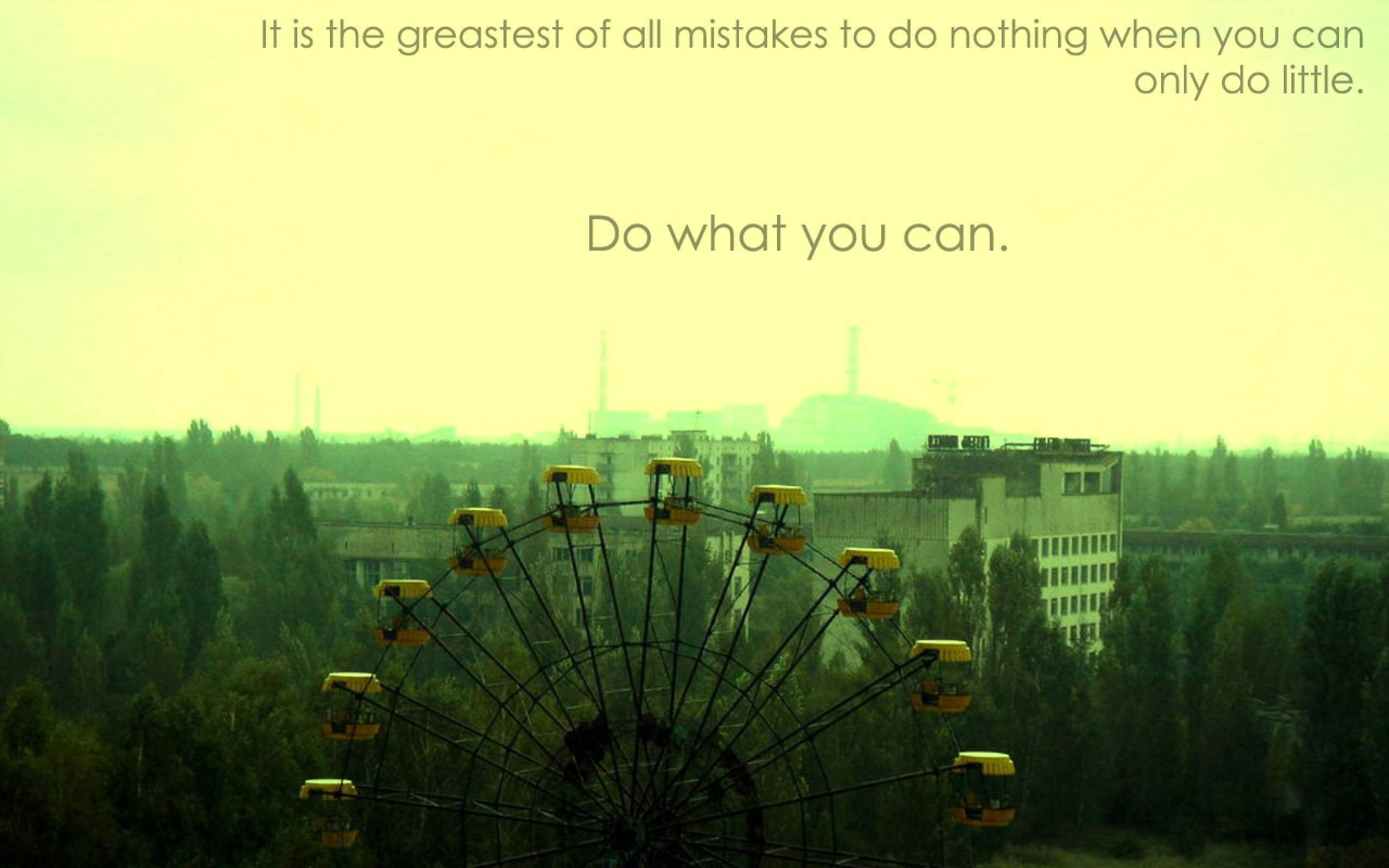 Wallpaper Ferris Wheel With Text Overlay, Chernobyl, Quote