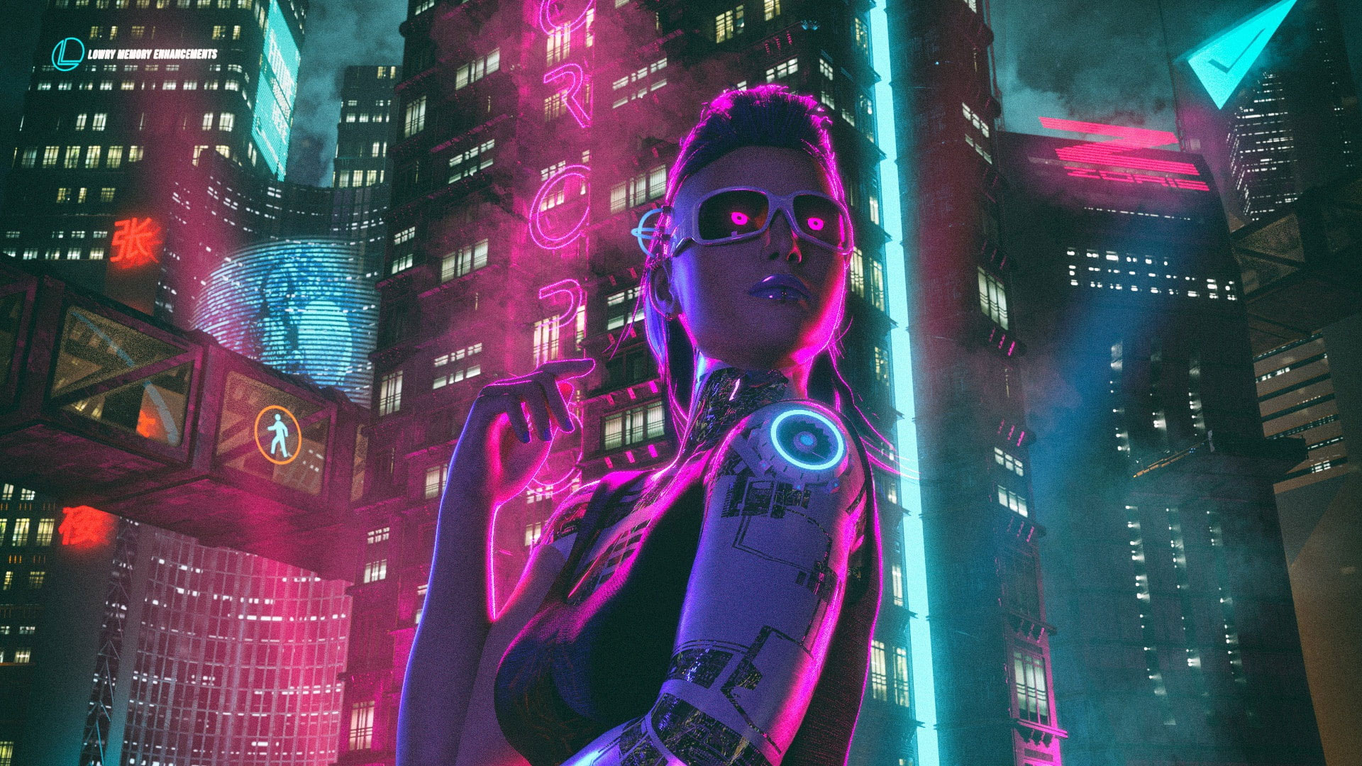 Wallpaper Girl, Night, The City, Neon, Sci Fi, Cyborg